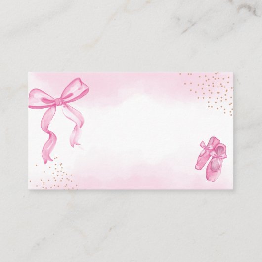 Schattige Ballerina Shoes Bow Diaper Raffle Baby s Informatiekaartje (Achterkant)