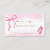 Schattige Ballerina Shoes Bow Diaper Raffle Baby s Informatiekaartje (Voorkant)