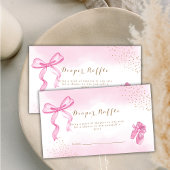 Schattige Ballerina Shoes Bow Diaper Raffle Baby s Informatiekaartje