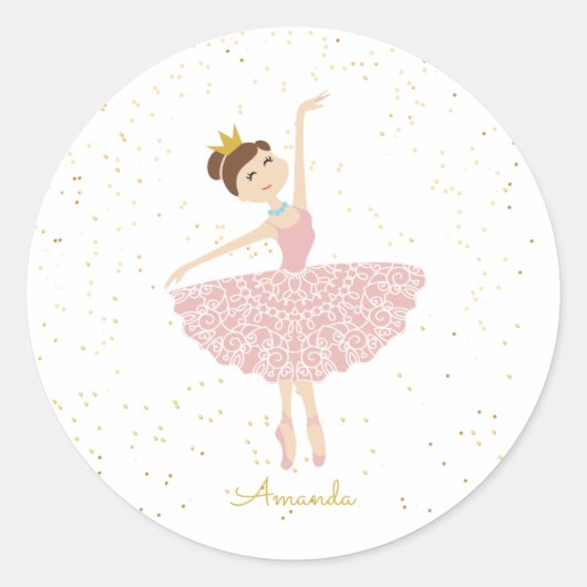 schattige ballerina Sticker (Voorkant)