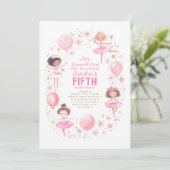 Schattige  Ballerinas Ballet Verjaardagsfeest Kaart (Staand voorkant)