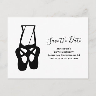 Schattige Ballet Danser Benen & Slippers Sla de da Uitnodiging Briefkaart