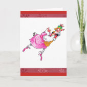 Schattige Ballet Kip Kerst Kaart (Voorkant)