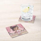 Schattige Ballet Meisje Roze Onderzetter Set (Insitu)