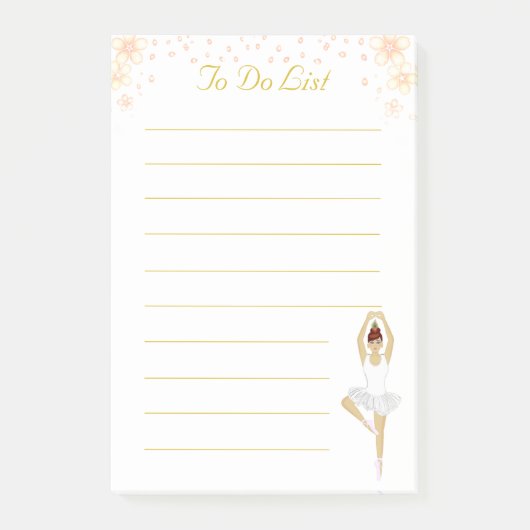 Schattige balletdanseres in het wit & bloemen take post-it® notes (Voorkant)