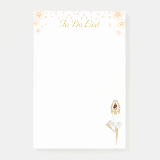 Schattige balletdanseres in het wit & bloemen take post-it® notes (Voorkant)