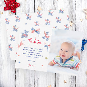 Schattige Ballon 1e Verjaardagsfoto Dank u kaart