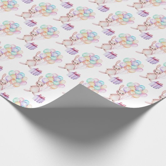 schattige ballonvlegel in Birthday Cadeaupapier (Hoek)