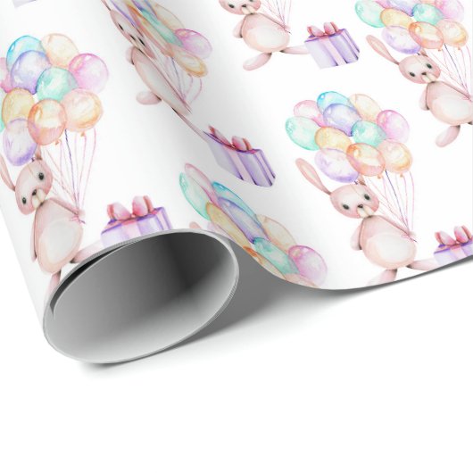 schattige ballonvlegel in Birthday Cadeaupapier (Rol Hoek)