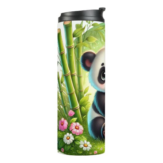 Schattige Bamboo Forest Design - Schattige Panda C Thermosbeker (Gedraaid links)