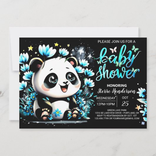 Schattige Bamboo Panda Adventure Boy Baby shower Kaart (Voorkant)