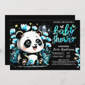 Schattige Bamboo Panda Adventure Boy Baby shower Kaart (Voorkant / Achterkant)