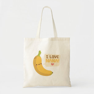 Schattige banaan, ik hou van oma tote bag