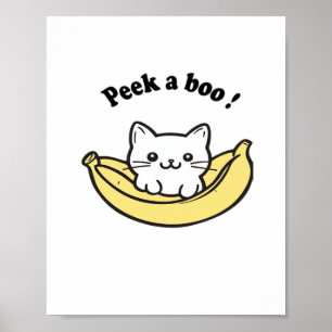 Schattige, Banaan, Peekaboo !, Japan, Kitten Poster