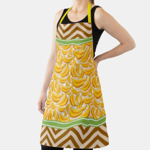 Schattige banaan polka stippen & chevron geel schort