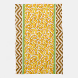 Schattige banaan polka stippen & chevron geel theedoek
