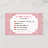 Schattige banketbakker Cupcake Visitekaartjes (Achterkant)