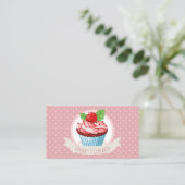 Schattige banketbakker Cupcake Visitekaartjes (Staand voorkant)