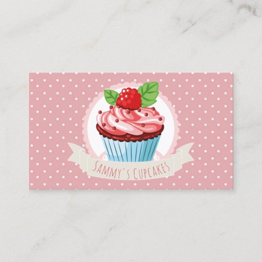 Schattige banketbakker Cupcake Visitekaartjes (Voorkant)