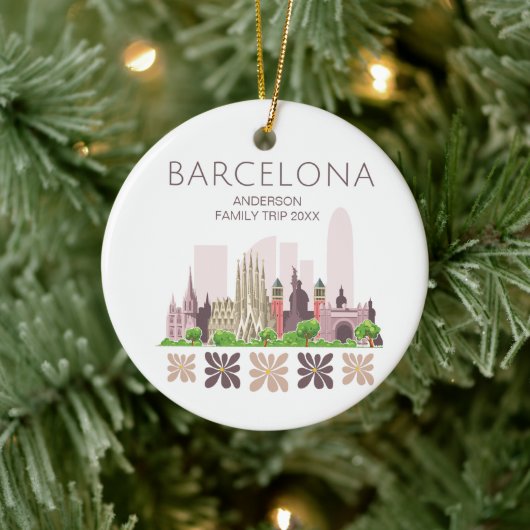 Schattige Barcelona Spanje Keramisch Ornament (Boom)