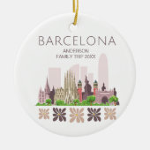 Schattige Barcelona Spanje Keramisch Ornament (Voorkant)