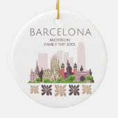 Schattige Barcelona Spanje Keramisch Ornament (Achterkant)