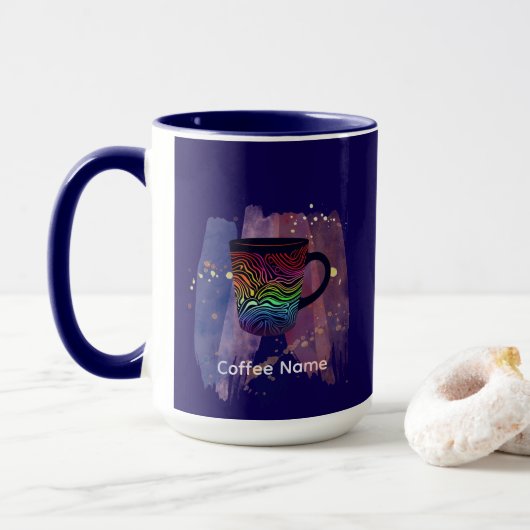 Schattige Barista Obsessief Koffiecafé Mok (Met donut)