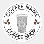 Schattige Barista Obsessief Koffiecafé Ronde Sticker (Voorkant)