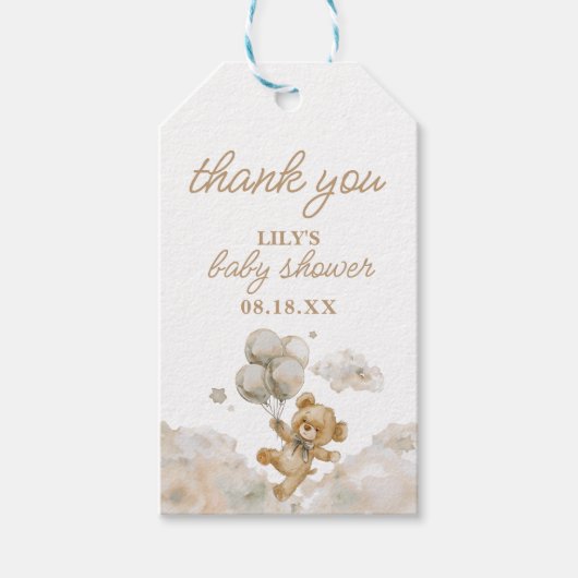 Schattige Barly Wachten Neutraal Baby shower Favor Cadeaulabel (Voorkant)