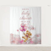Schattige Barly Wachten Roze Meisje Baby shower Fo Wandkleed (Voorkant)