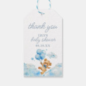 Schattige Barly Wait Blue Boy Baby shower Favor Ta Cadeaulabel (Achterkant)