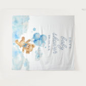 Schattige Barly Wait Blue Boy Baby shower Foto Pro Wandkleed (Voorkant (horizontaal))