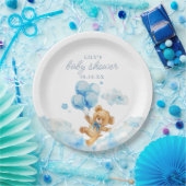 Schattige Barly Wait Blue Boy Baby shower Papieren Bordje (Feest)