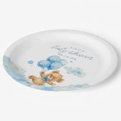 Schattige Barly Wait Blue Boy Baby shower Papieren Bordje (Gekanteld)