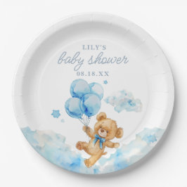 Schattige Barly Wait Blue Boy Baby shower Papieren Bordje