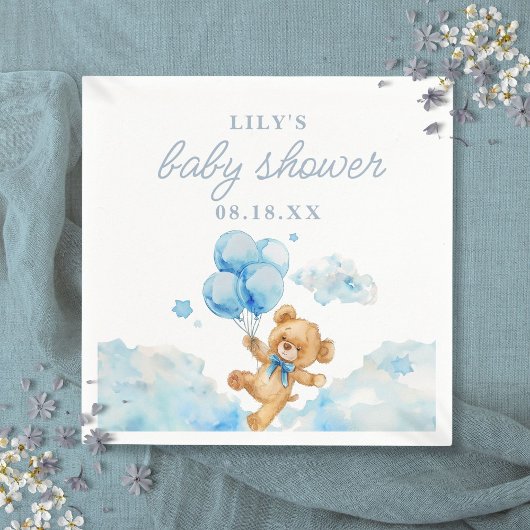 Schattige Barly Wait Blue Boy Baby shower Servet