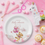 Schattige Barly Wait Roze Meisje Baby shower Papieren Bordje (Feest)