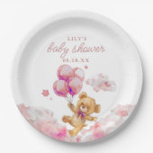 Schattige Barly Wait Roze Meisje Baby shower Papieren Bordje (Voorkant)