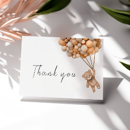 Schattige Barly Wait Teddy Balloon Bedankkaart