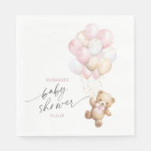 Schattige Barly Wait Teddy Bear Roze Ballonnen Dou Servet (Voorkant)