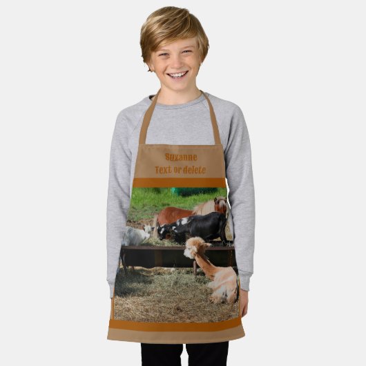 Schattige Barnyard Boerderij Dierenontbijt Geperso Schort (Gedragen)