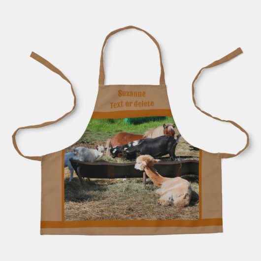 Schattige Barnyard Boerderij Dierenontbijt Geperso Schort (Voorkant)