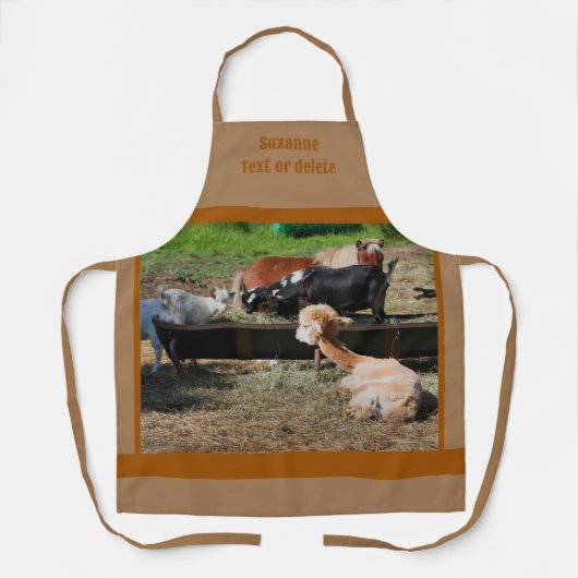 Schattige Barnyard Boerderij Dierenontbijt Geperso Schort (Voorkant)