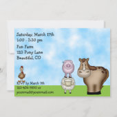 Schattige Barnyard Boerderijdieren 1e verjaardagsf Kaart (Achterkant)