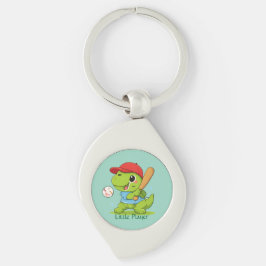 Schattige Baseball Dinosaurus T-Rex Sport Illustra Sleutelhanger