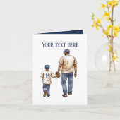 Schattige Baseball Father Son bericht toevoegen Kaart (Gele Bloem)