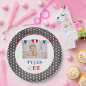 Schattige Baseball Krijtbord 1e Verjaardag Party F Papieren Bordje (Feest)