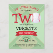 Schattige Baseball Ribbon Budget 2e Verjaardag Uit (Voorkant)