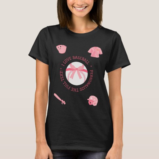  Schattige Baseball Vrouwen T-shirt (Voorkant)