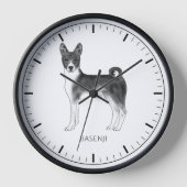 Schattige Basenji-hond in zwart-wit & aangepaste t (Voorkant)